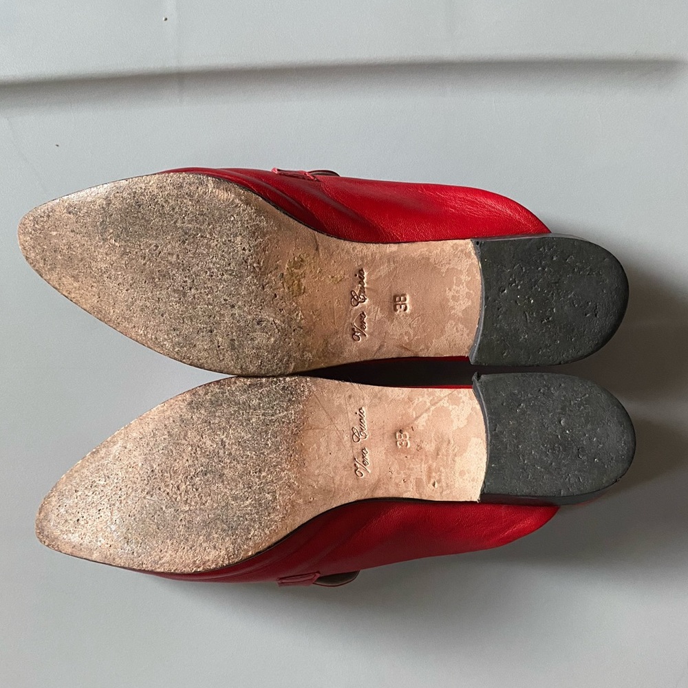 Red Leather Mules - Picture 5 of 7